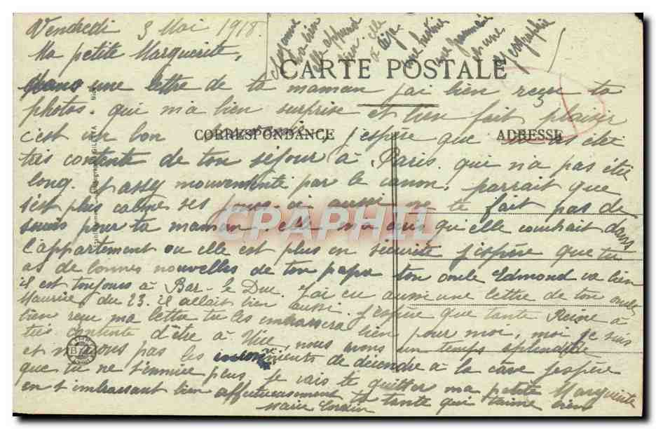 CPA Niice Cote D'Azur a Vol D'aeroplane de Cannes — Verso