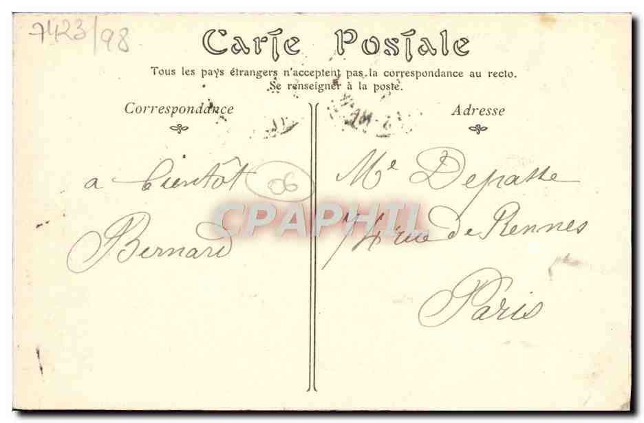 CPA Environs De Nice Entree du Vallon Obscur — Rückseite