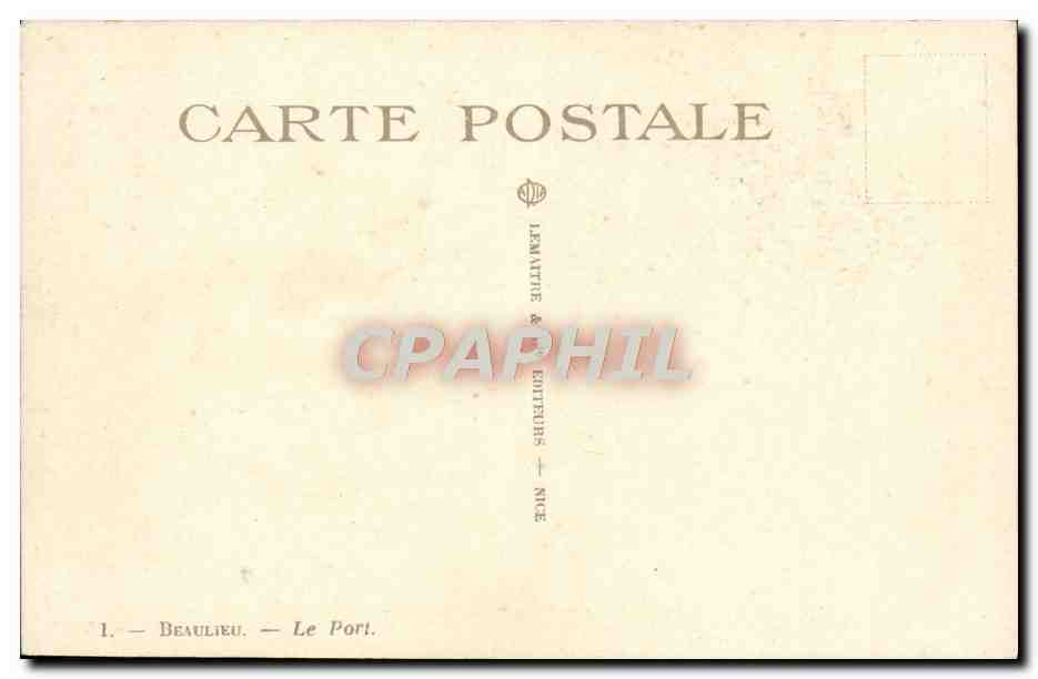 CPM Beaulieu Le Port — Rückseite
