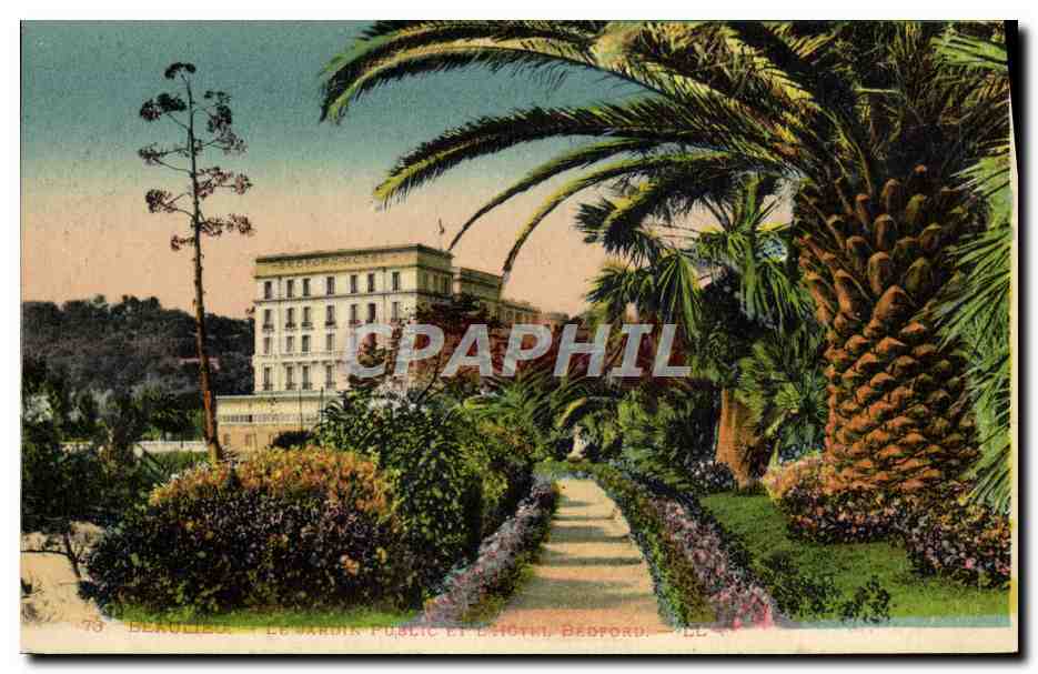 CPM Beaulieu Le jardin public et l'hotel Bedford