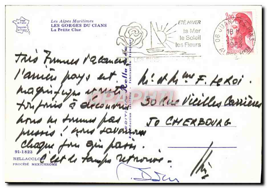 CPM Les gorges du Cians La petite Clue  — Rückseite