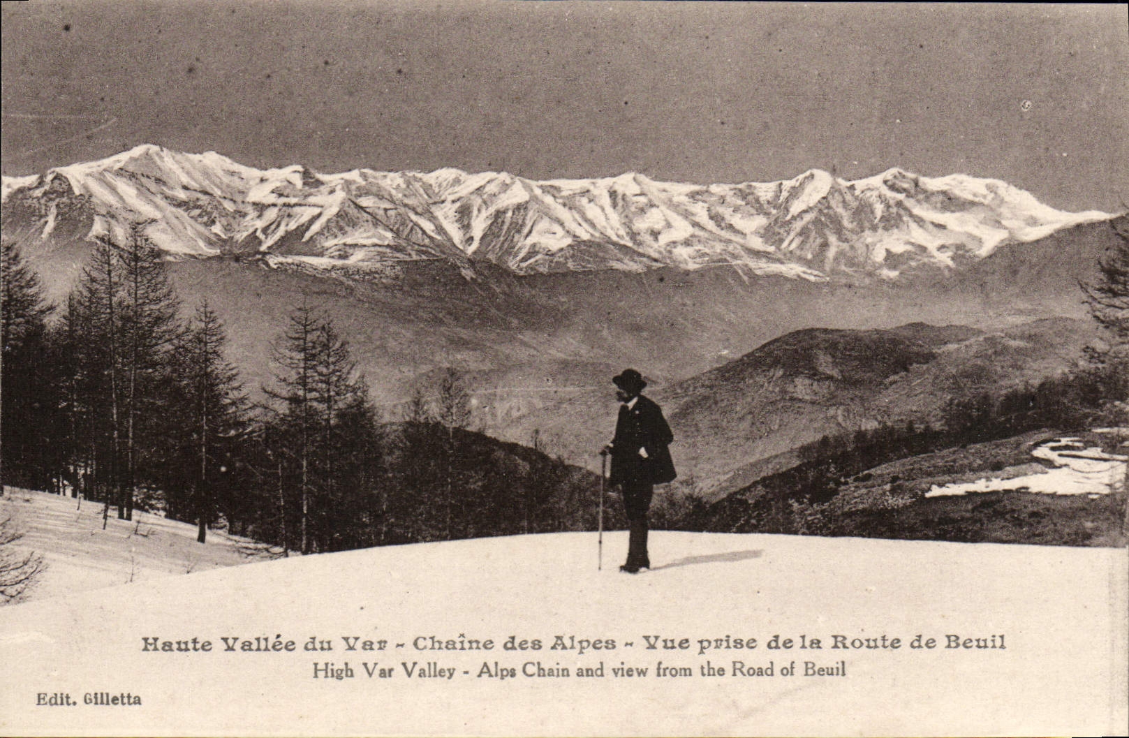 CPA Haute Vallee de Var Chaine des Alpes Vue prise de la route de Beuil 