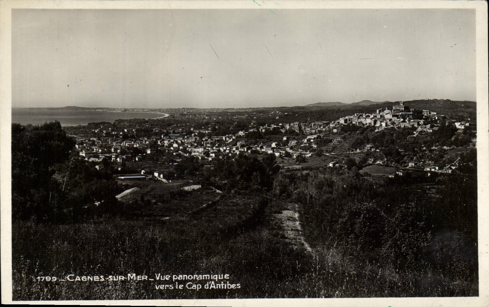 CPA Cagnes Sur Mer Vue Panoramique vers le Cap d'Antibes