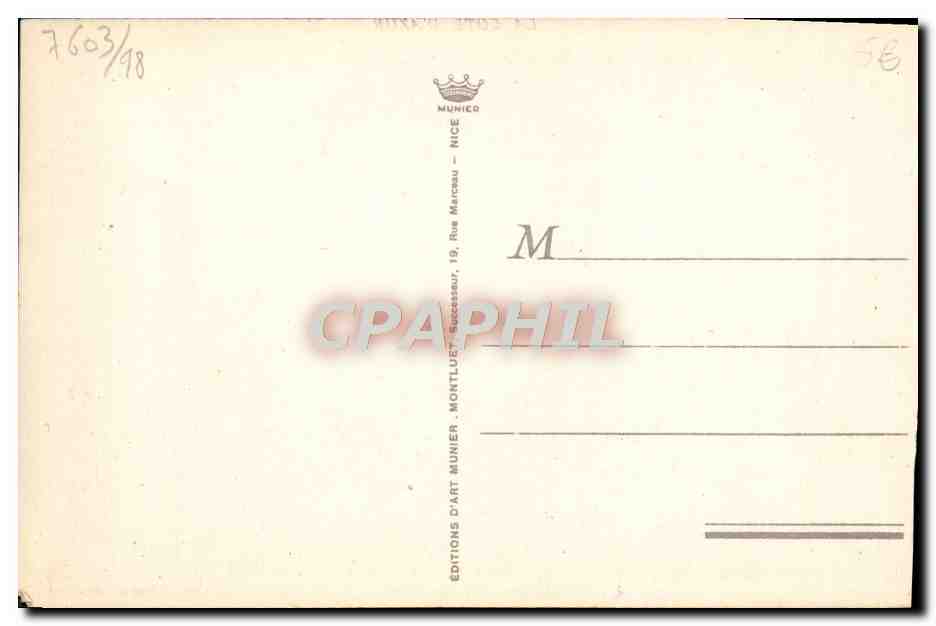 CPA Cagnes La Mairie — Rückseite