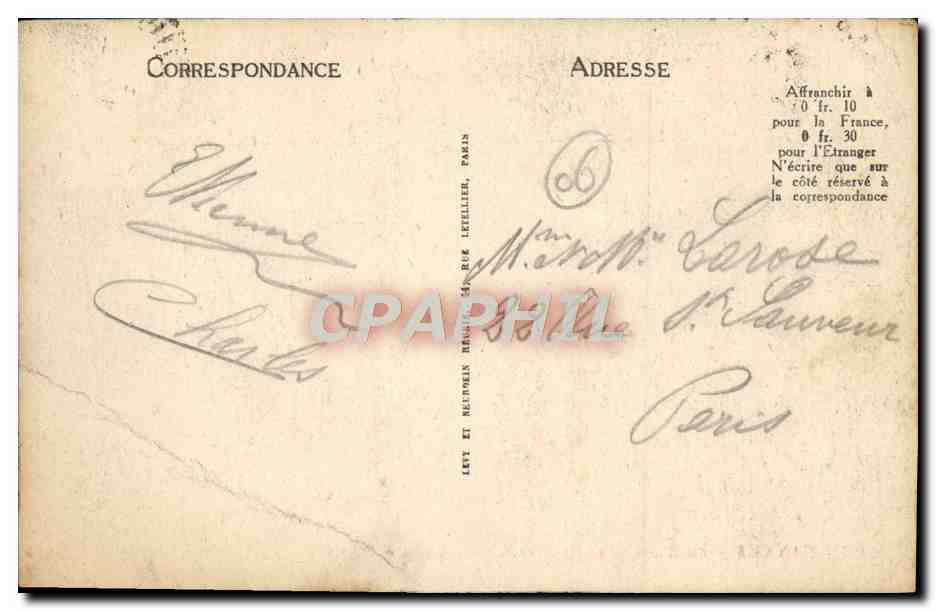 CPA Cannes La Route de la Californie — Rückseite
