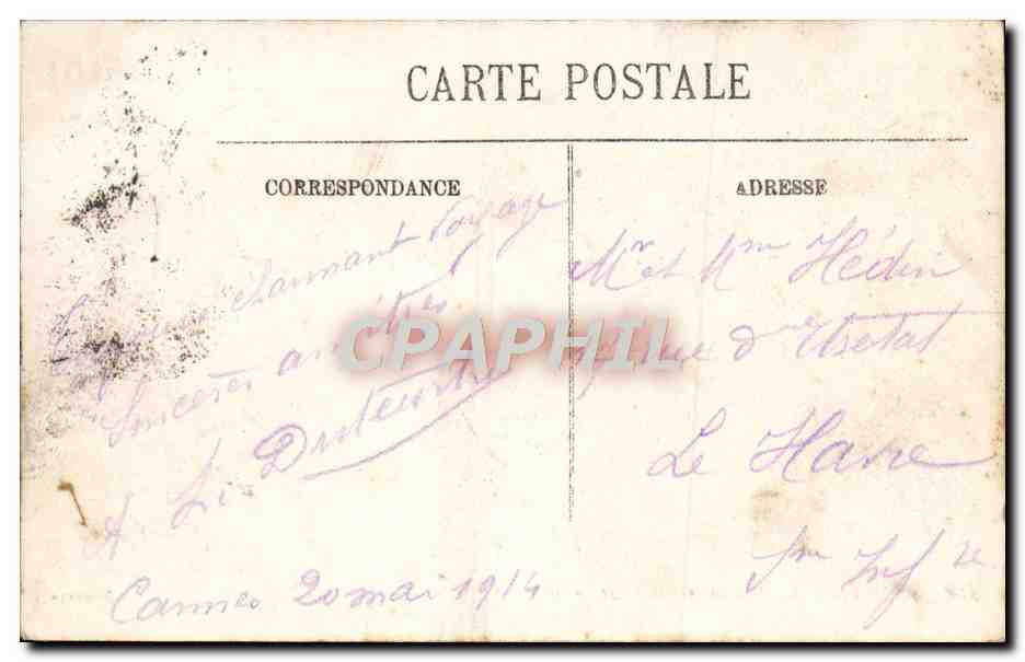 CPA Cannes Les Mouettes Sur La Plage — Verso