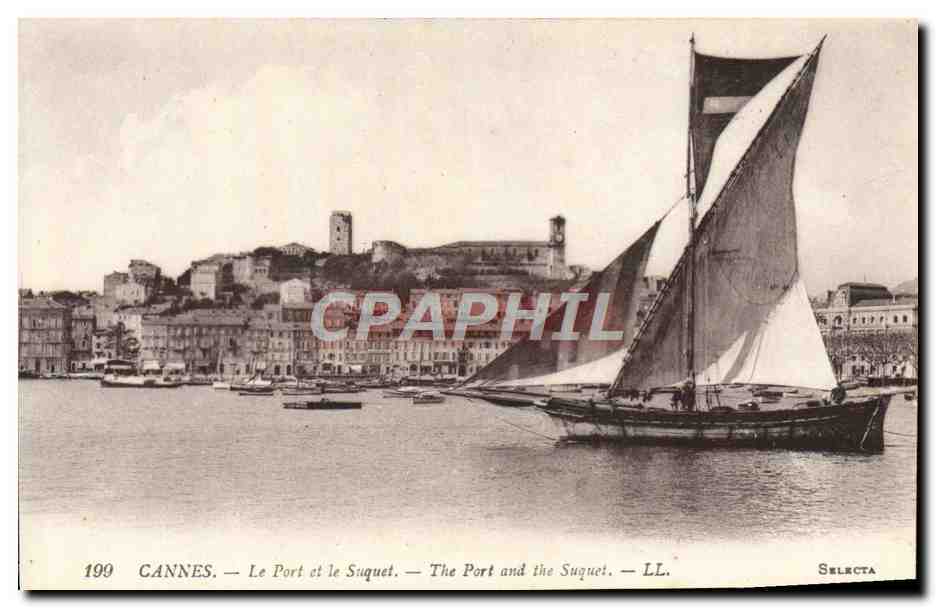CPA Cannes Le Port et le Suquet Bateau