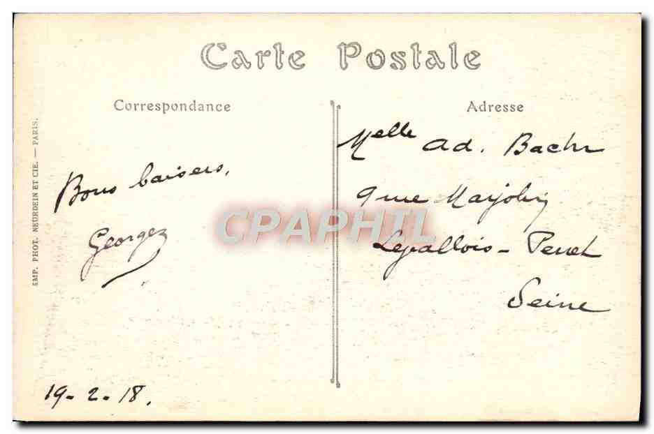 CPA Cannes L'Hotel Continental — Verso