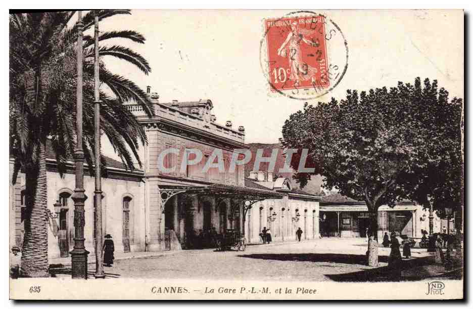 CPA Cannes La Gare PLM et la Place