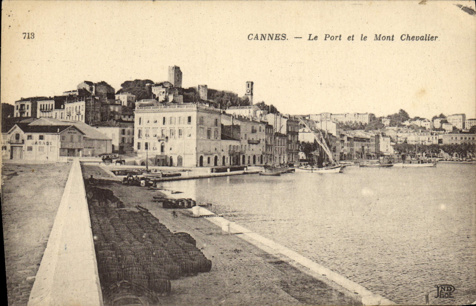 CPA Cannes Le Port et le Mont Chevalier