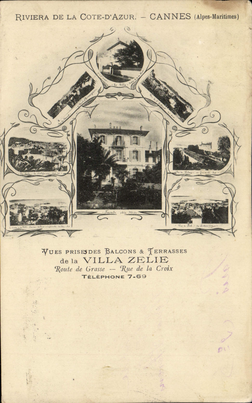 CPA Cannes Riviera De La Cote D'Azur Villa Zellie 
