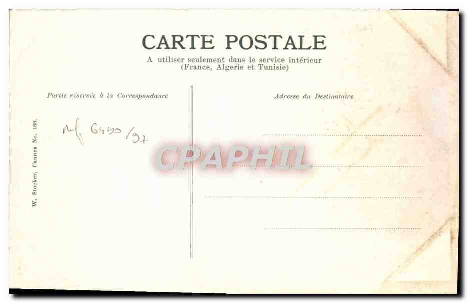 CPA Cannes Boulevard de la Croisette — Verso