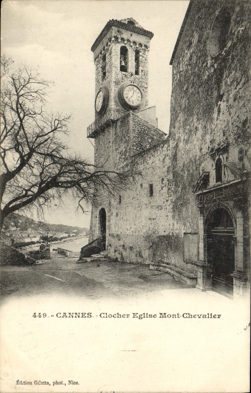 CPA Cannes Clocher Eglise Mont Chevalier