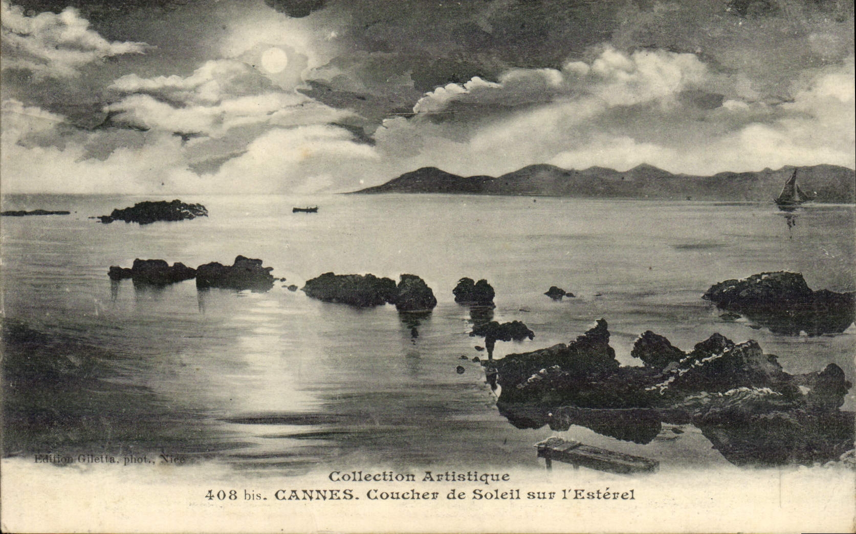 CPA Cannes Coucher de Soleil Sur l'Esterel