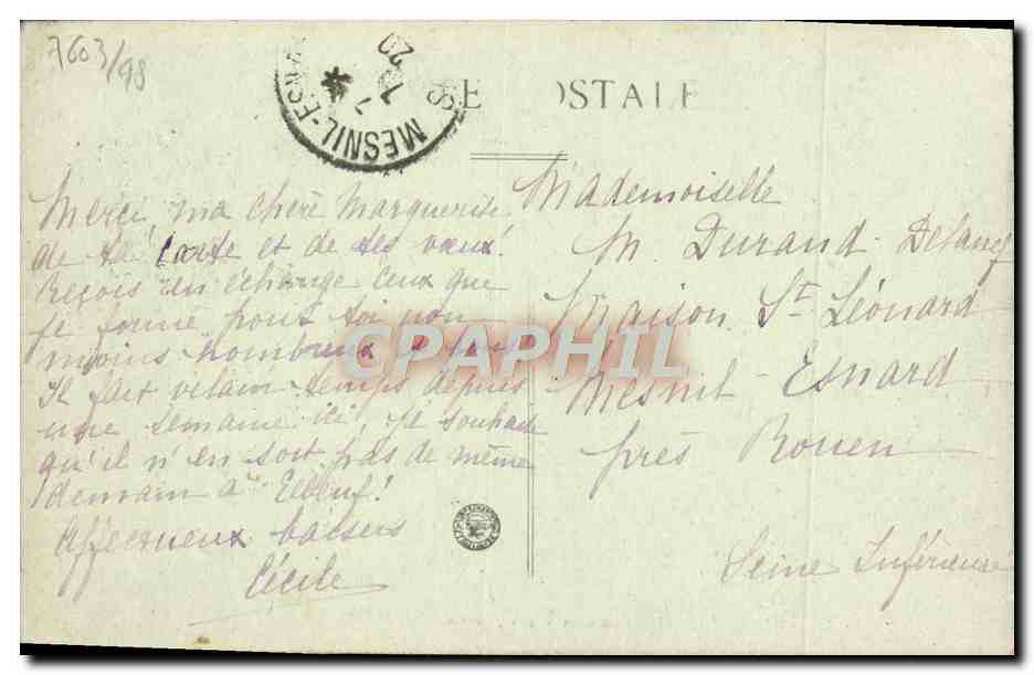 CPA Cannes L'Eglise du Suquet sur le Mont Chevalier — Rückseite