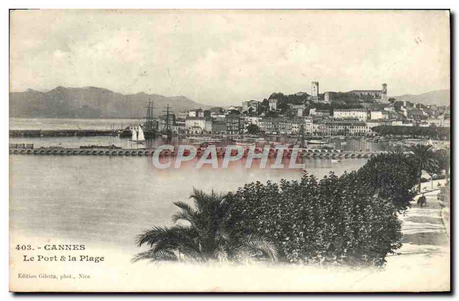 CPA Cannes Le Port et la Plage