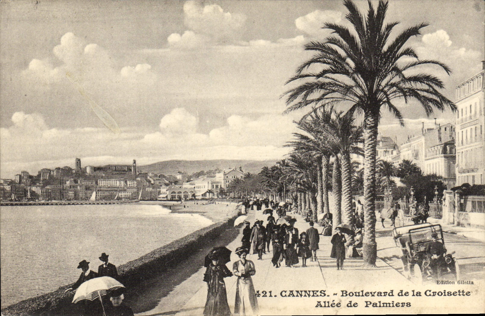 CPA Cannes Boulevard de la Croisette Allee de Palmiers