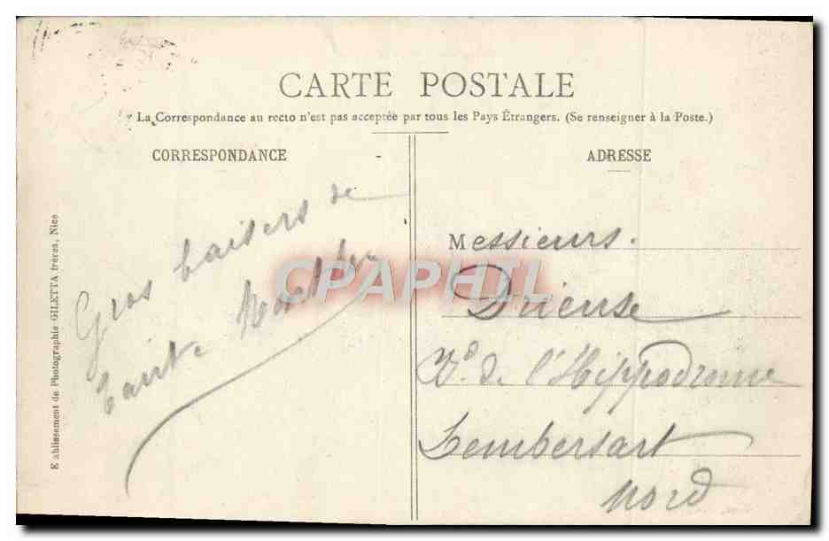 CPA Cannes La Plage et le Mont Chevalier Bateaux — Rückseite