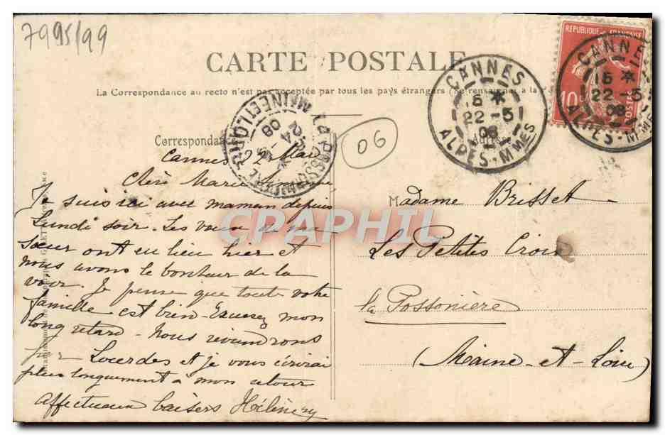 CANNES — Perspective de la Rue d'Antibes — Édition Giletta, phot Nier — Verso