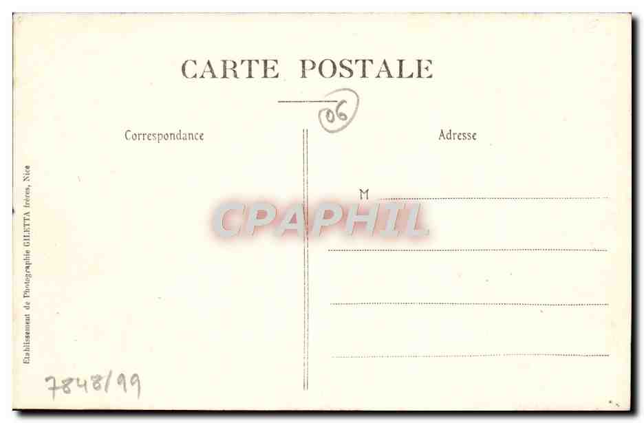 CPA Cannes Boulevard de la Croisette — Rückseite