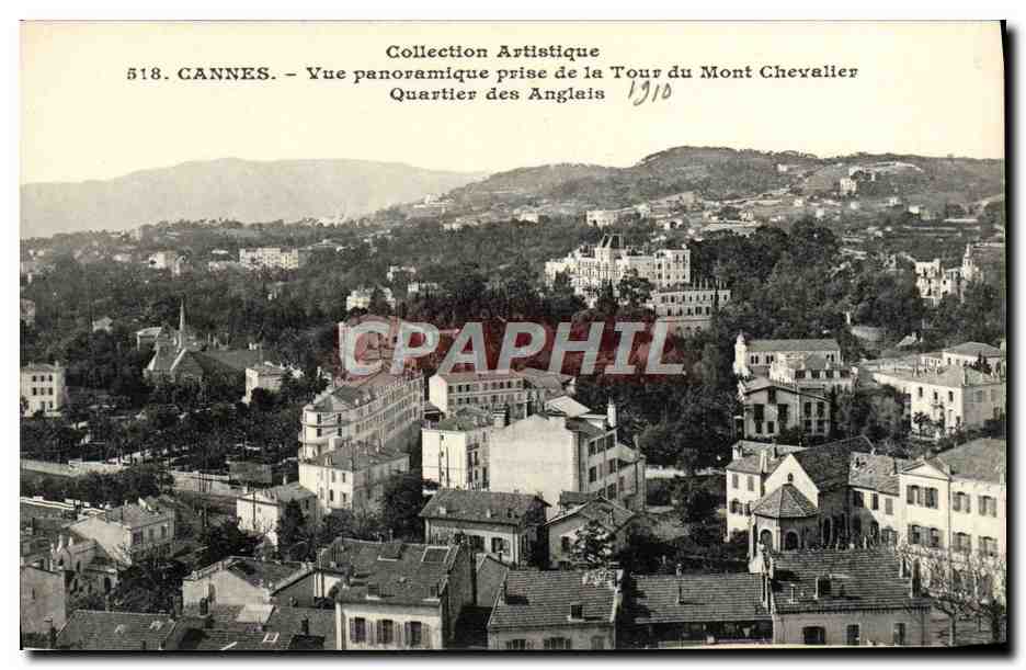 CPA Cannes Vue Panoramique Prise de la Tour du Mont Chevalier Quartier des Anglais 