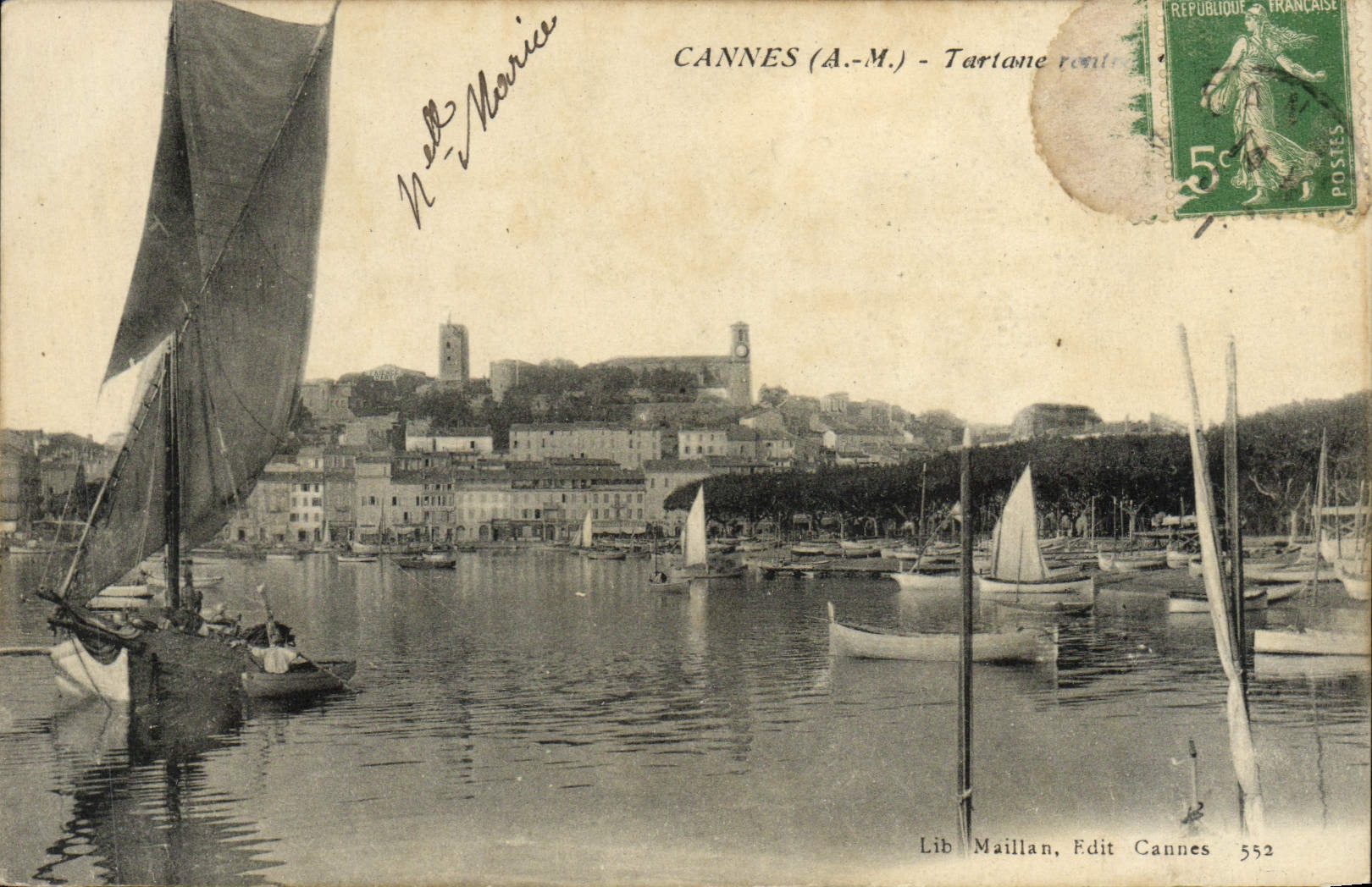 CPA Cannes Tartane Bateau