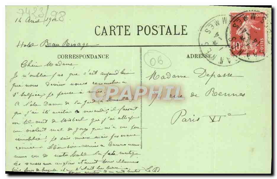 CPA Cannes Notre Dame Du Bon Voyage — Rückseite