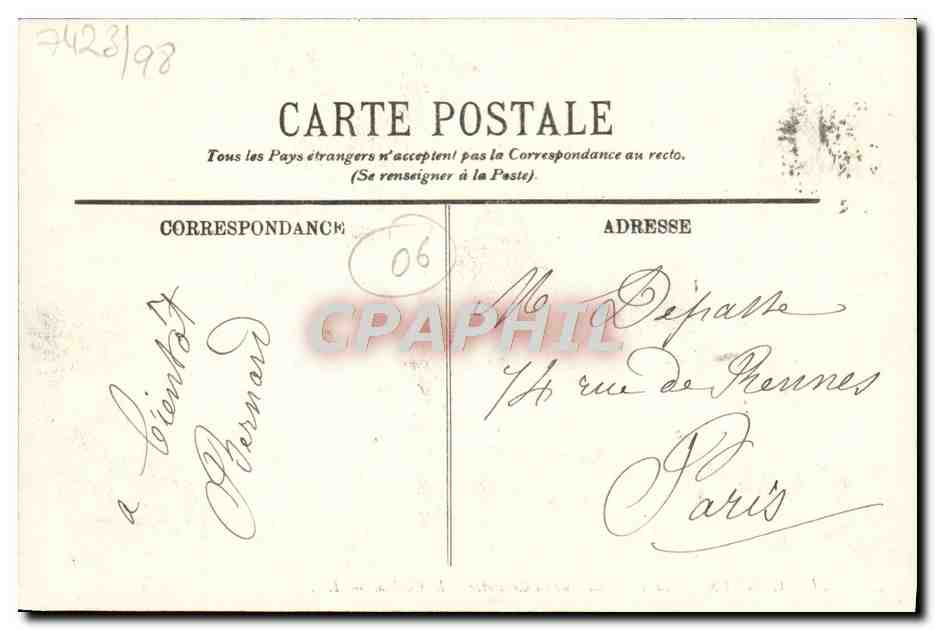 CPA Cannes Le Boulevard de la Croisette et le Casino — Verso