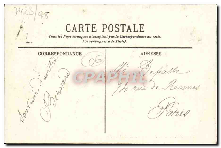 CPA Cannes Le Boulevard du Midi — Verso