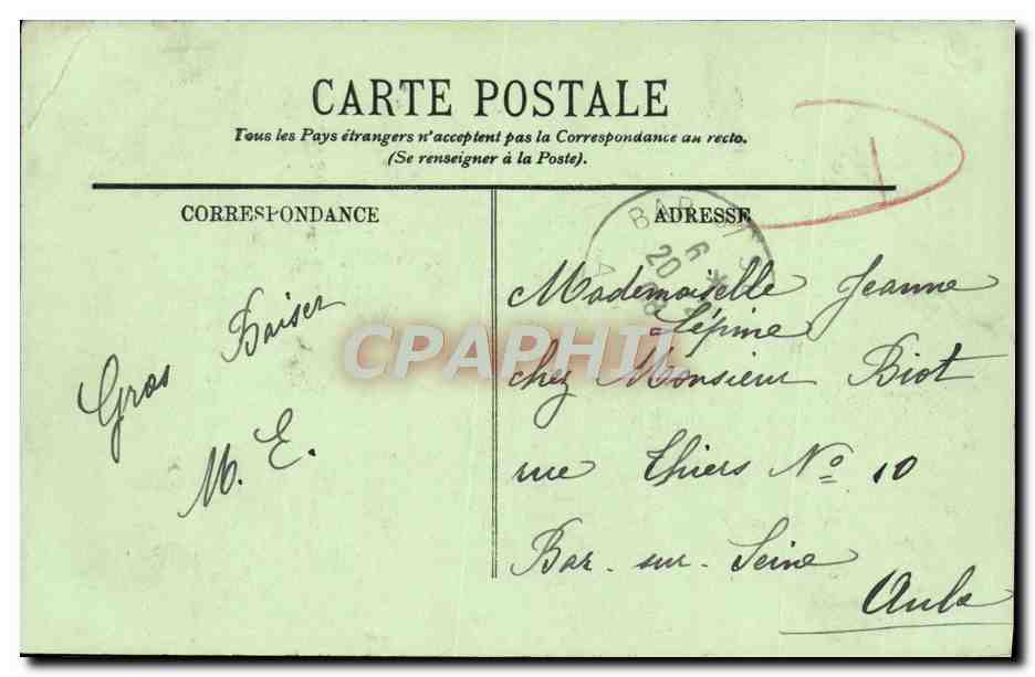 CPA Cannes Les Mouettes Sur la Plage — Verso