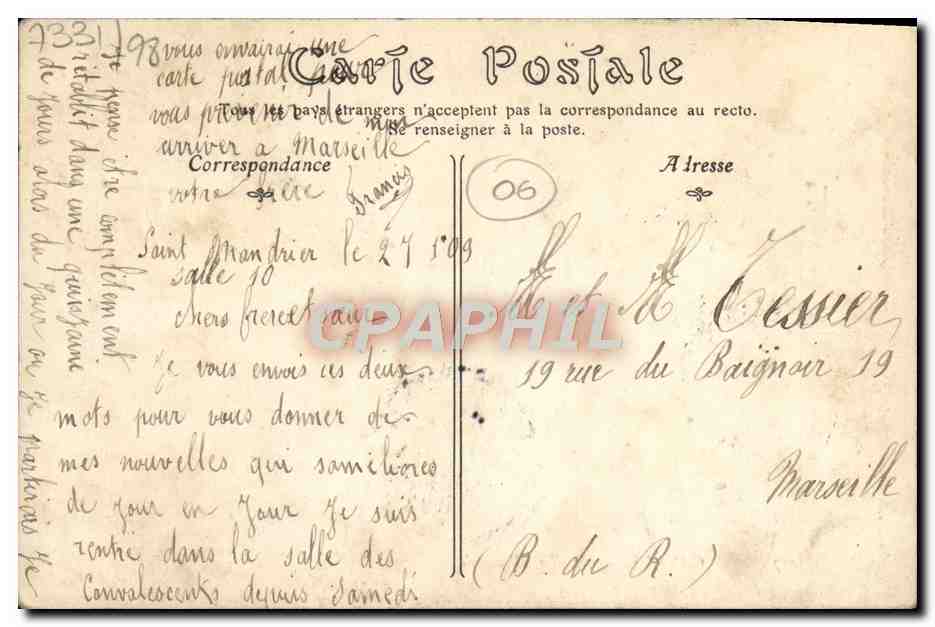 CPA Cannes L'Eglise Allemande — Verso