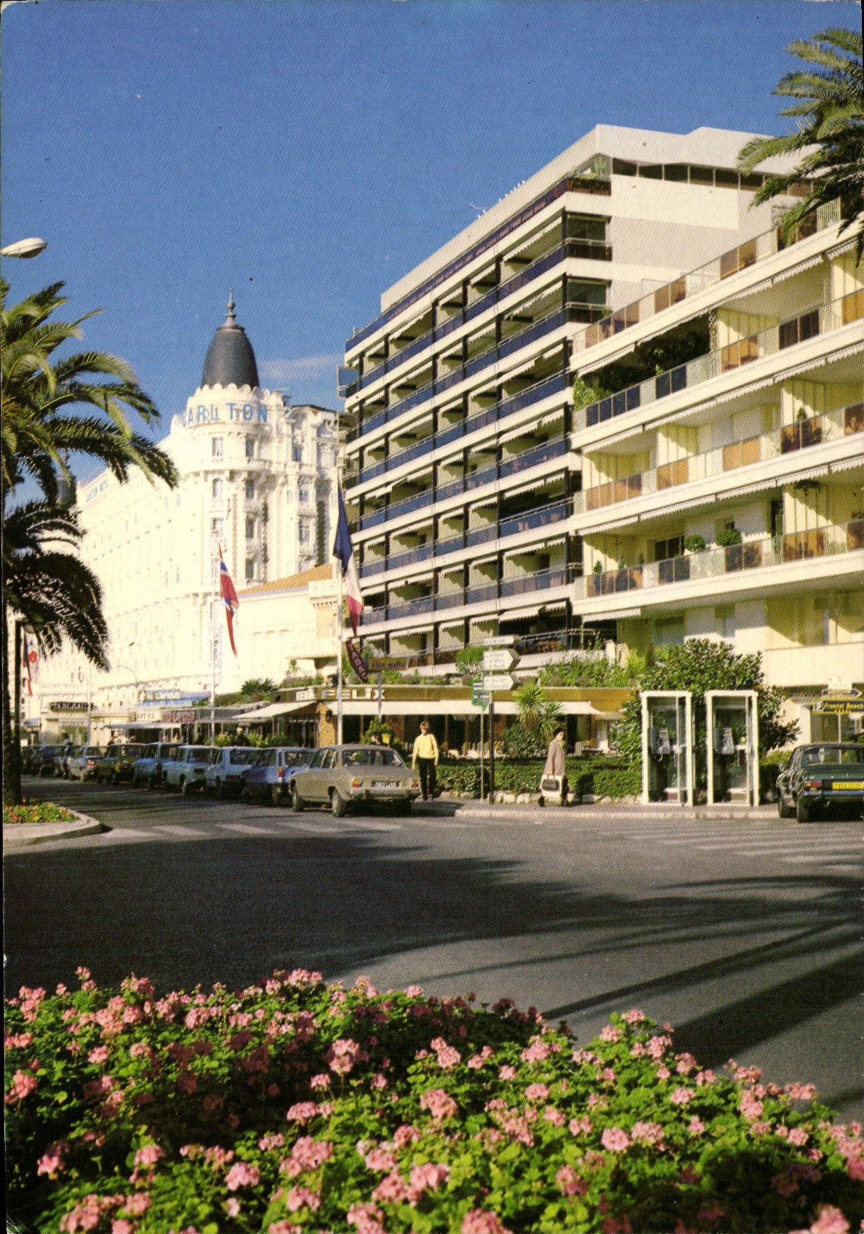 Hôtel Carlton à Cannes — vue de la rue et du jardin — Éditions Socialement de Cannes