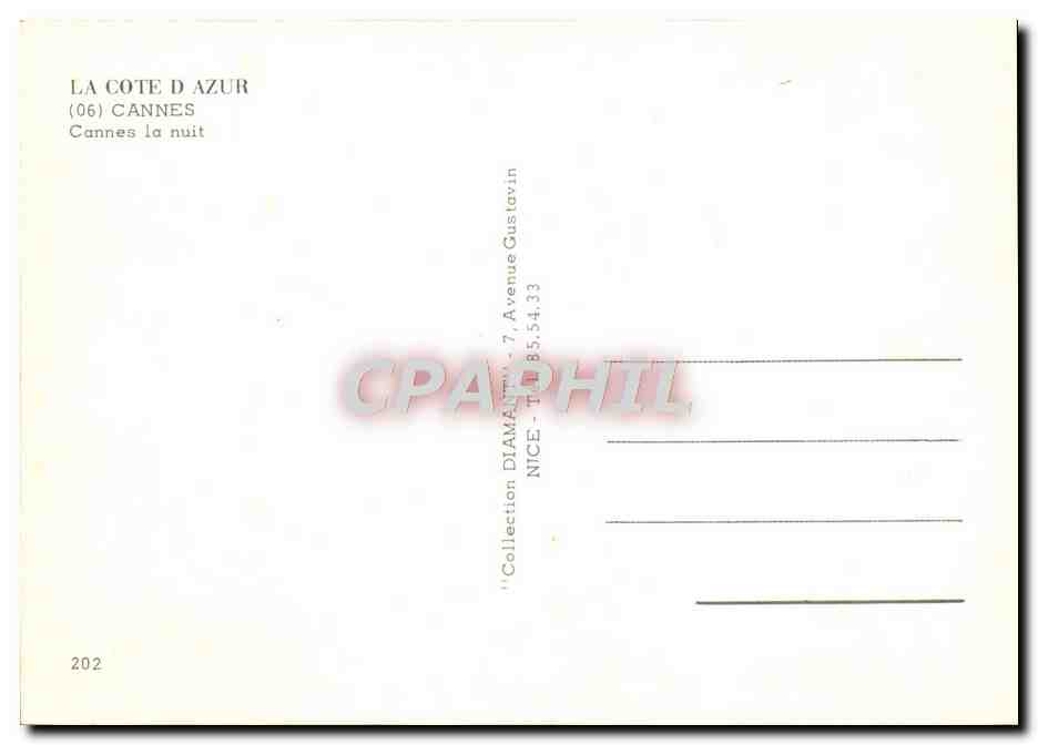 CPM Cannes Cote D'Azur  — Verso
