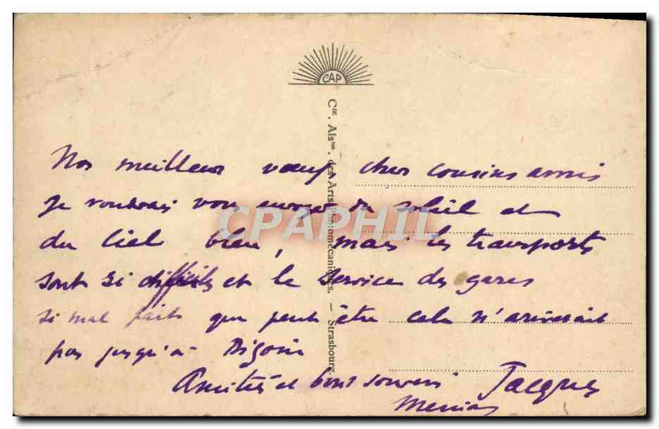 CPA Cannes La Promenade de la Croisette et le Mont Chevallier — Rückseite