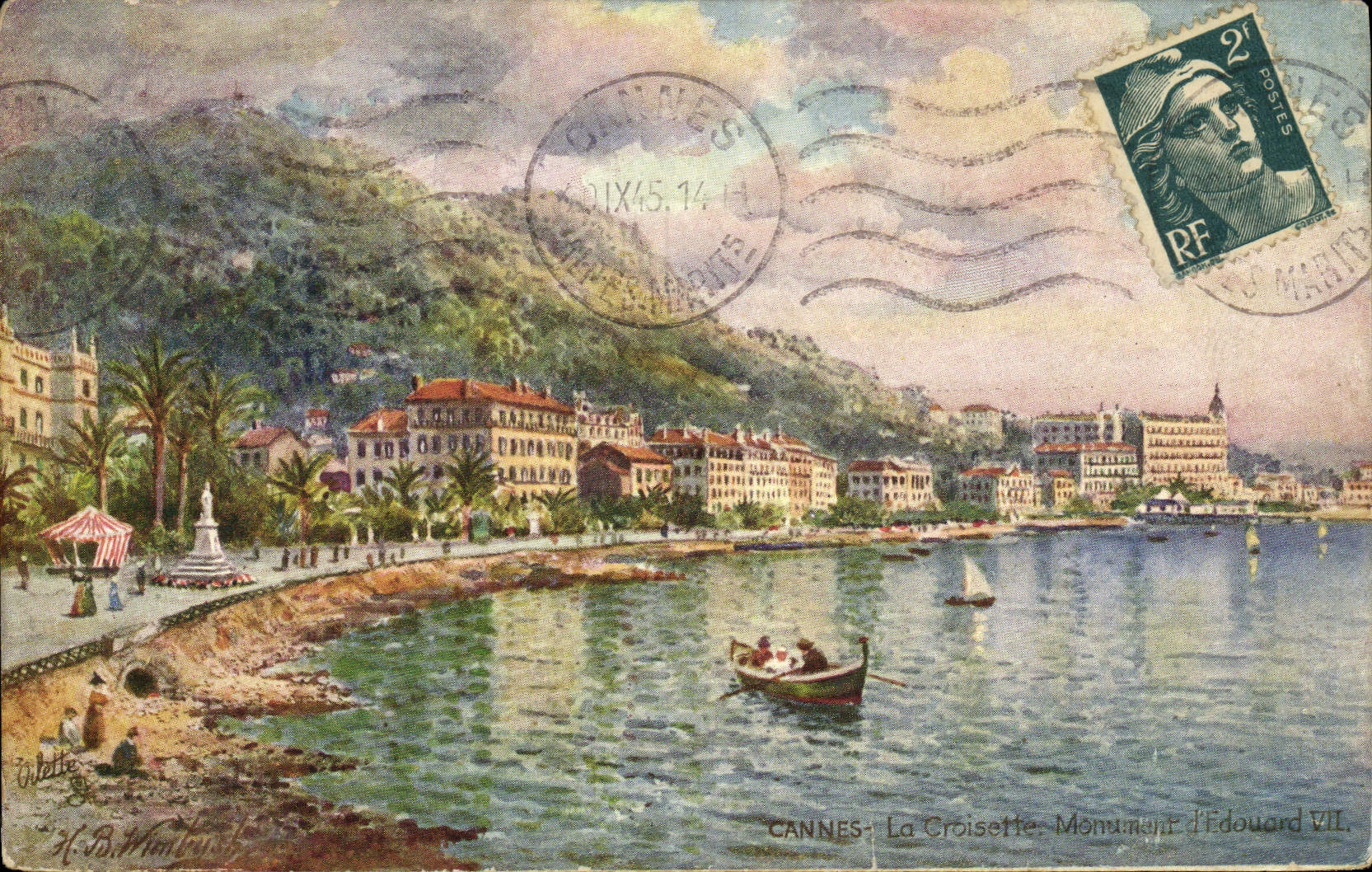 CPA Cannes La Croisette Monument d'Edouard VII
