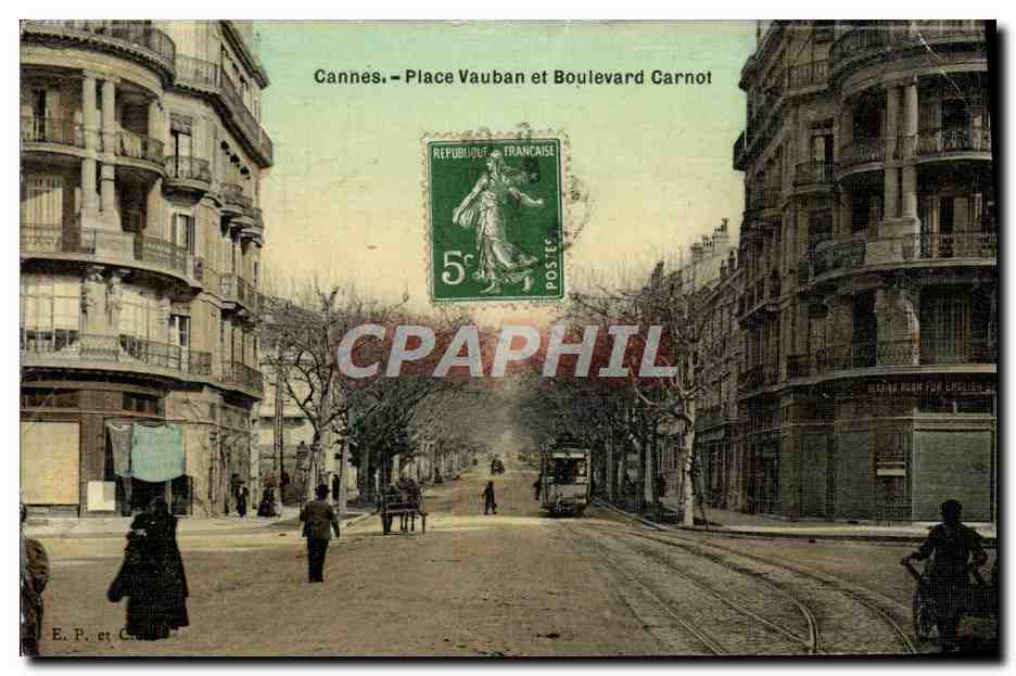 Cannes — Place Vauban et Boulevard Carnot — E. P. et C. (éditeur)