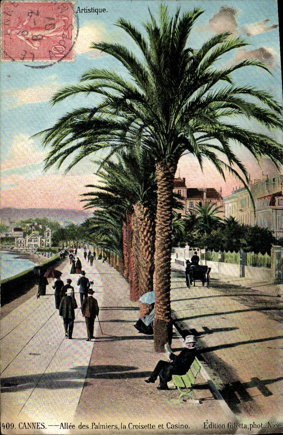 CPA Cannes Allee des Palmiers la Croisette