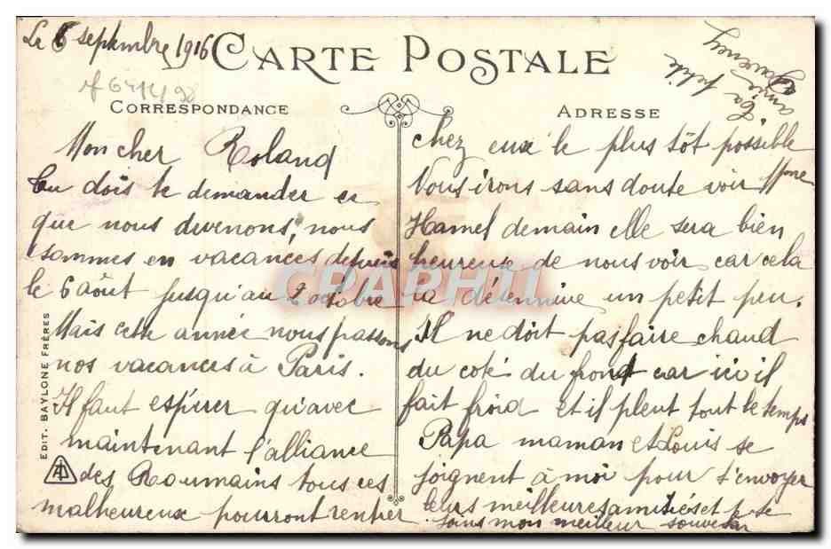 CPA Cannes Le Port et le Mont Chevalier — Rückseite
