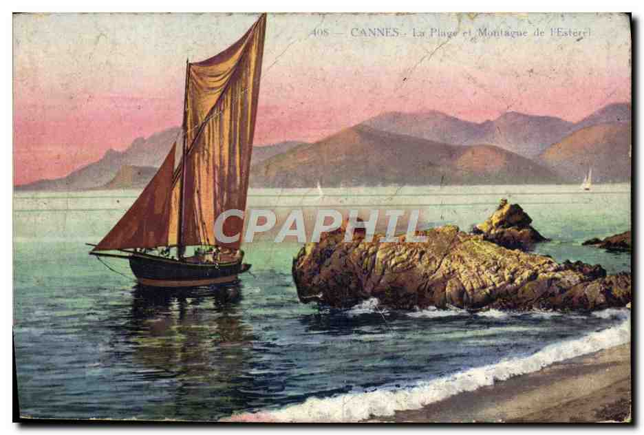 CPA Cannes Le Plage et Montague de L'Est