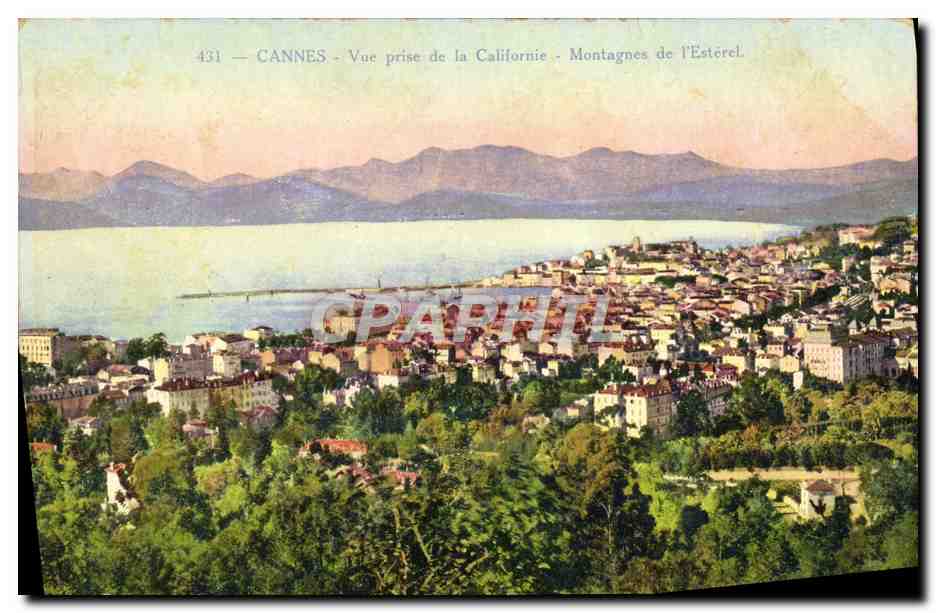 CPA Cannes Vue Prise de la Californie Montagnes de l'Esterel