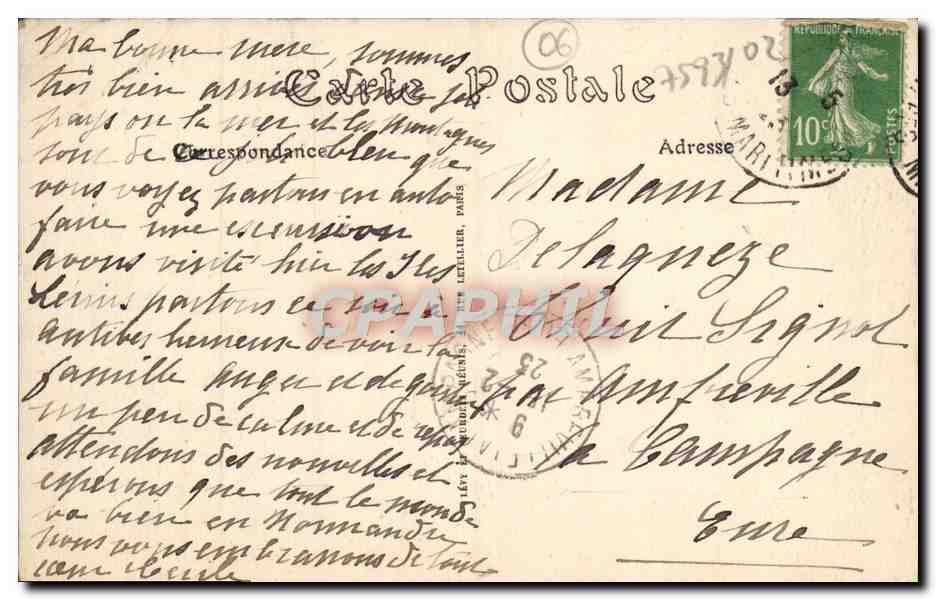 CPA Cannes Vue Generale prise du Mont Chevalier  — Verso
