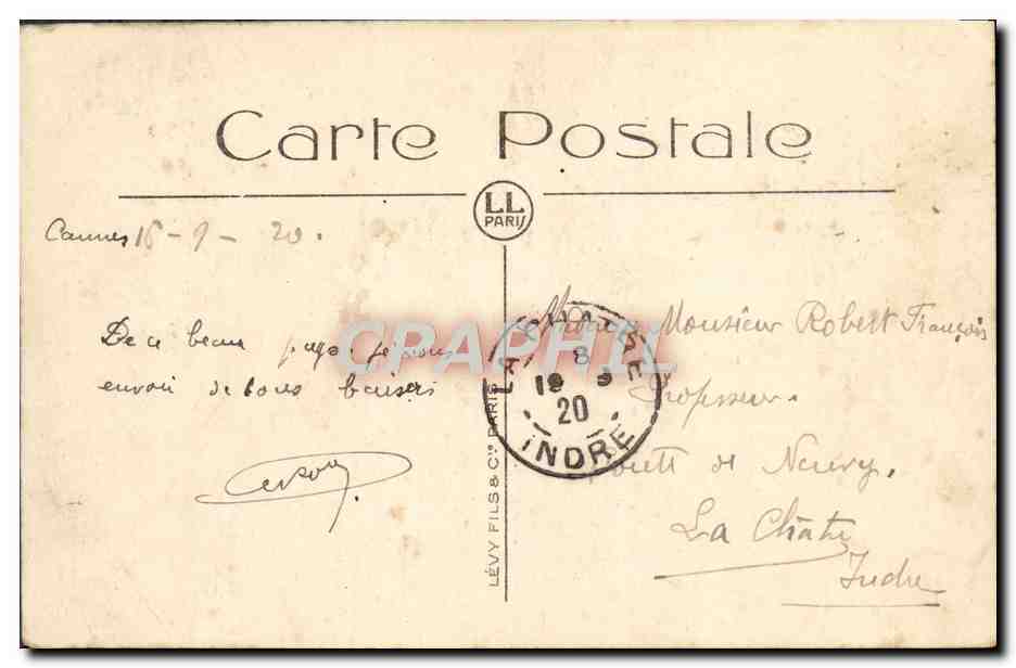 CPA Cannes La Croisette Et Le Mont Chevalier — Verso