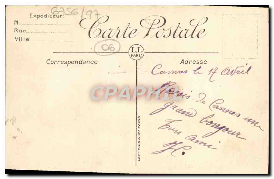CPA Cannes Les regates Bateau  — Rückseite