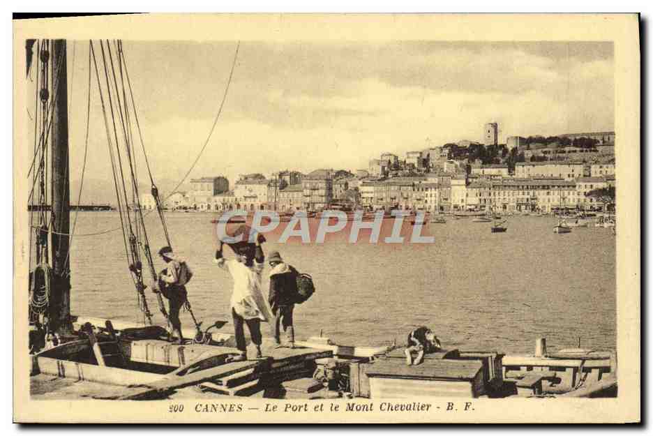 CPA Cannes Le Port et le Mont Chevalier 
