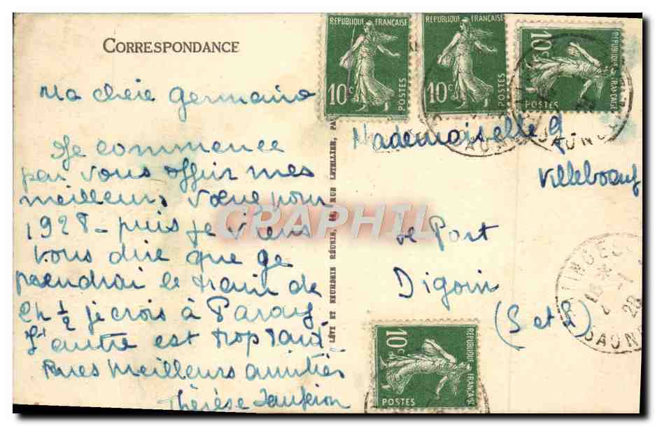 CPA Cannes La Plage et le Carlton Hotel — Verso