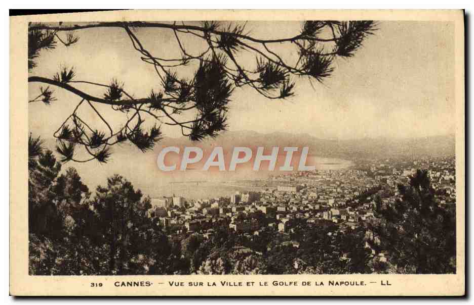 CPA Cannes Vue sur la Ville et le Golfe de la Napoule 
