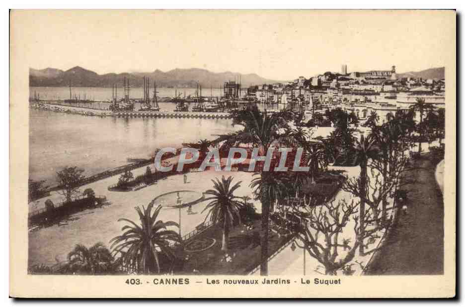 CPA Cannes Les nouveaux Jardins Le Suquet 