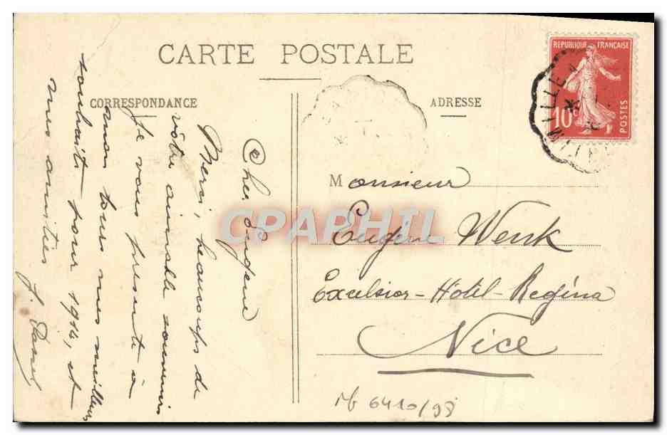 CPA Eden Hotel Cap d'Ail France  — Rückseite