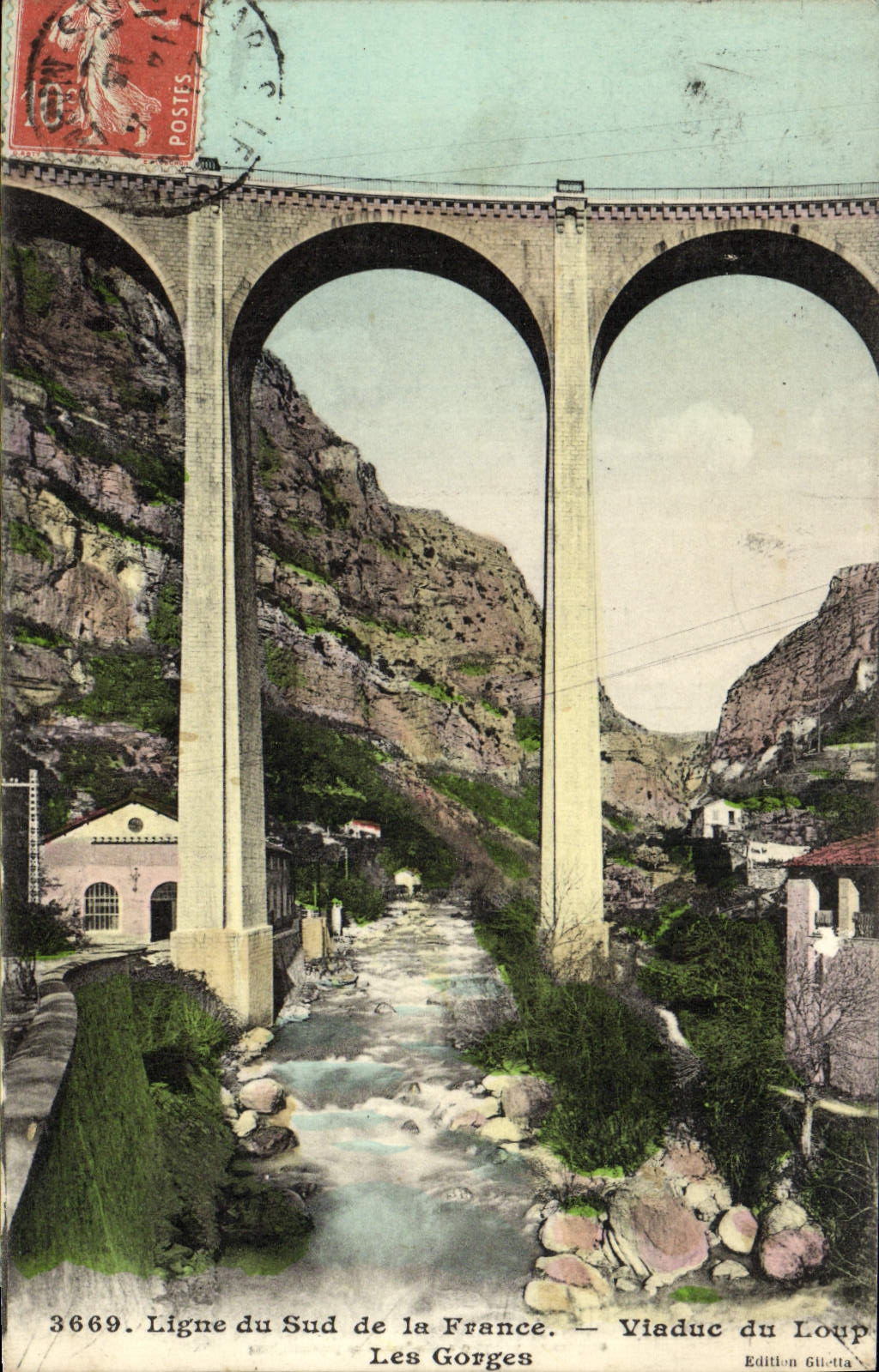 CPA Ligne du Sud de la France Viaduc du Loup Les Gorges 