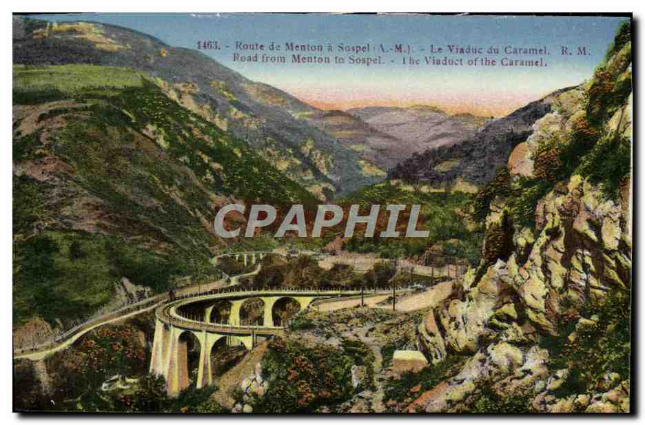 CPA Route de Menton a Sospel Le Viaduc du Caramel 